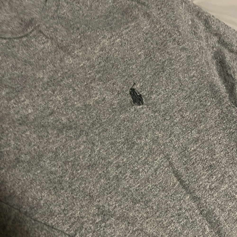 Grey long sleeve polo shirt. - Picture 2 of 3